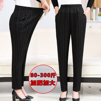 Middle-aged and elderly womens large size womens pants spring and autumn plus fat plus outer pants mom pants grandma pants 6080 years old autumn and winter pants