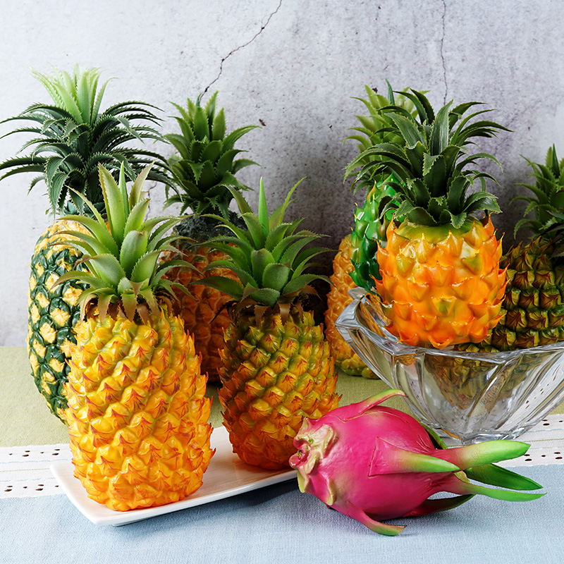 Simulation Fake Fruit Vegetable Fire Dragon Fruit Big Pineapple Model Overall Cabinet Fridge Exhibition Drawing Room Furnishing with photographic props