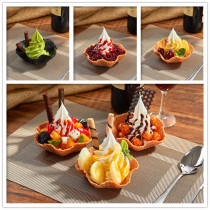 Simulation Fancy Fruit Ice Cream Model Ice Cream Bowl Style Crispy Ice Cream Model Fake Dessert Props Show