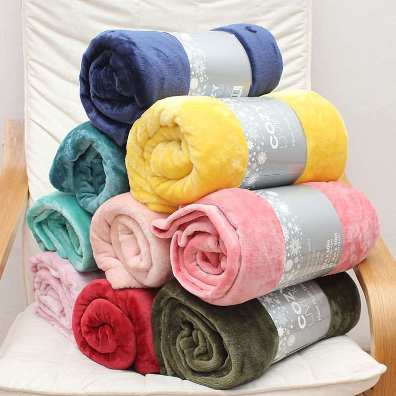 Exit USA Pure Color Coral Suede Bed Linen Nap Couch Blanket Flannel Gift Blanket Lunch Break Blanket Cover Blanket