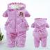 Quần áo trẻ em cho bé gái bộ đồ mùa đông dày cộng với nhung Quần áo trẻ em bằng vải cotton cho bé quần áo 0-1-2-3 tuổi ao so sinh be trai Phù hợp với trẻ em