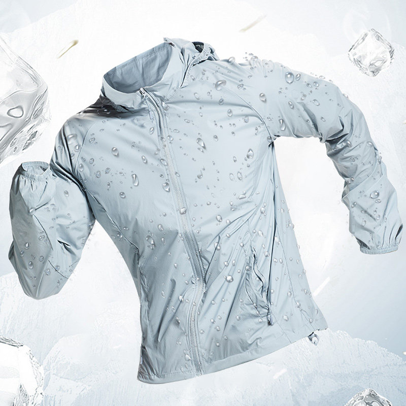 Sunscreen Men's Summer Thin size Large size resistant UV Skin Coat Ice Silk Breathable Waterproof Outdoor Fishing Windbreaker