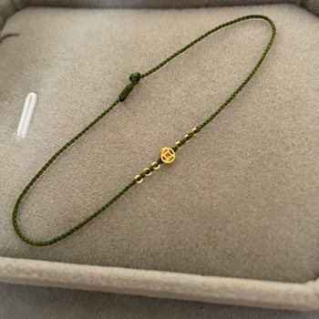 Pure gold 999 small coins hand-woven exquisite red rope