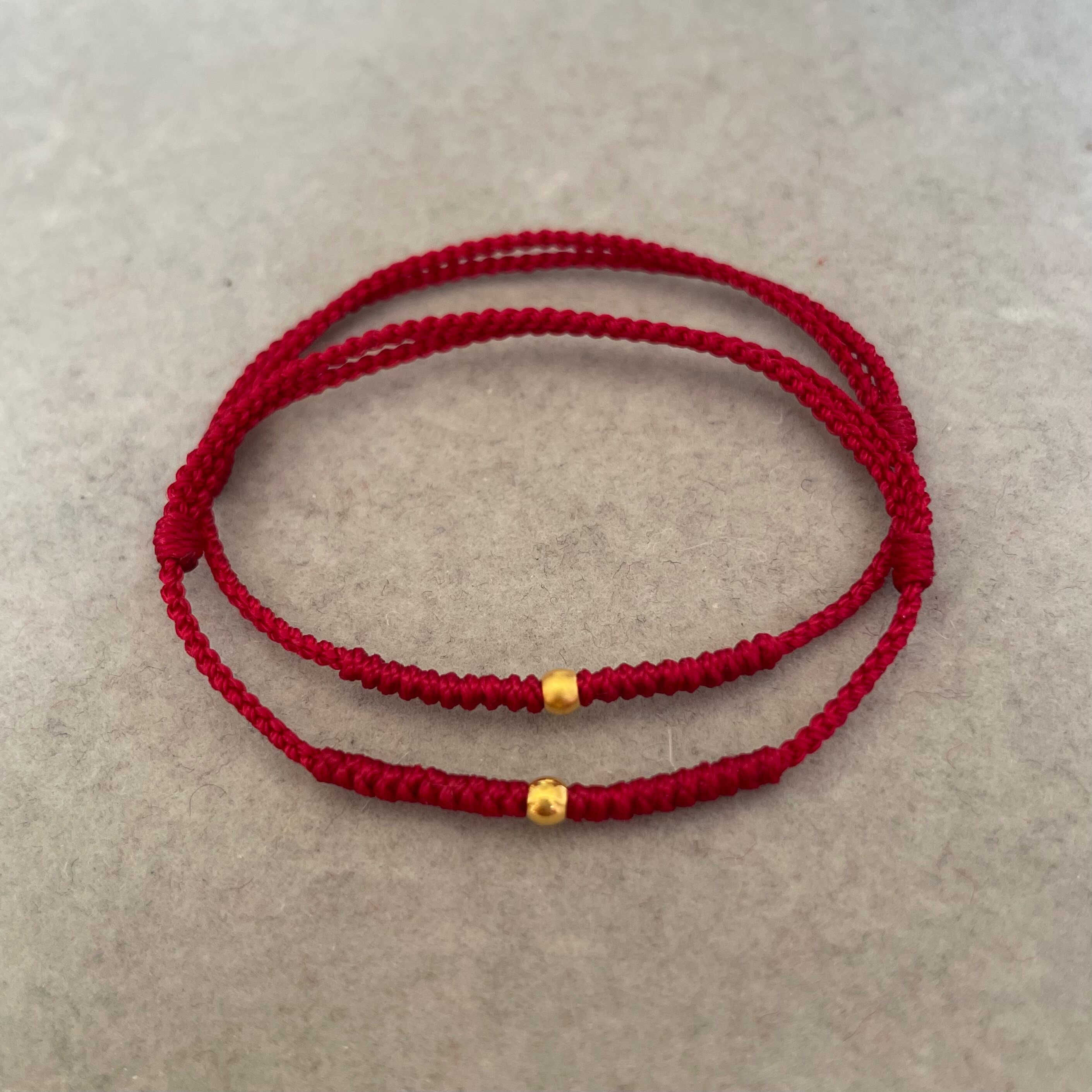 0 8mm ultra-fine hand-woven zodiac year red rope bracelet 999 pure gold transfer beads adjustable bracelet