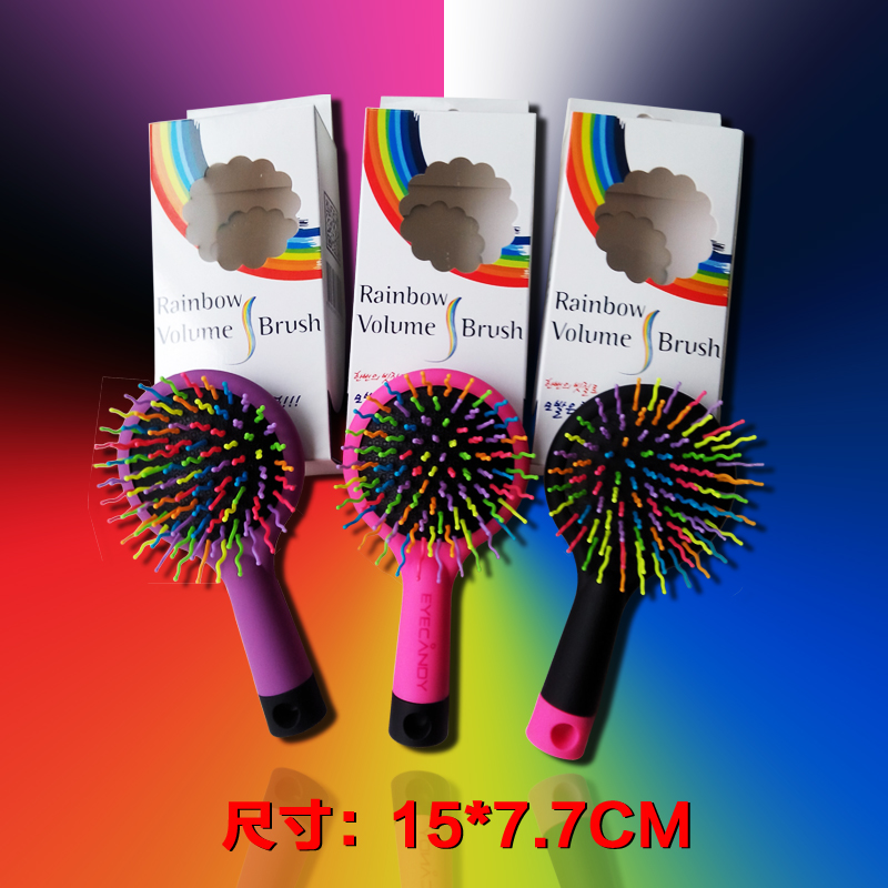 Rainbow comb hair airbag comb with mirror comb manufacturer