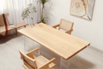 White Wax Wood Solid Wood Large Plate Modern Minima Tea Table Table desk Natural side 165 * 85 * 5