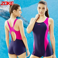 Zoke zhouke áo tắm nữ bảo thủ liền kề võ sĩ kích thước lớn che bụng là ngực nhỏ tập hợp áo tắm thể thao chuyên nghiệp bộ đồ bơi nữ liền thân	