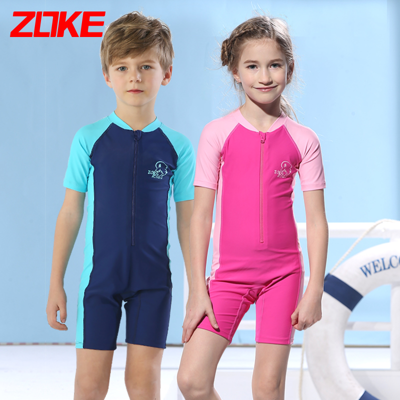 Zhouke children's swimsuit Girl one-piece Boy girl Middle child Baby child swimsuit Swimming trunks Child sun protection