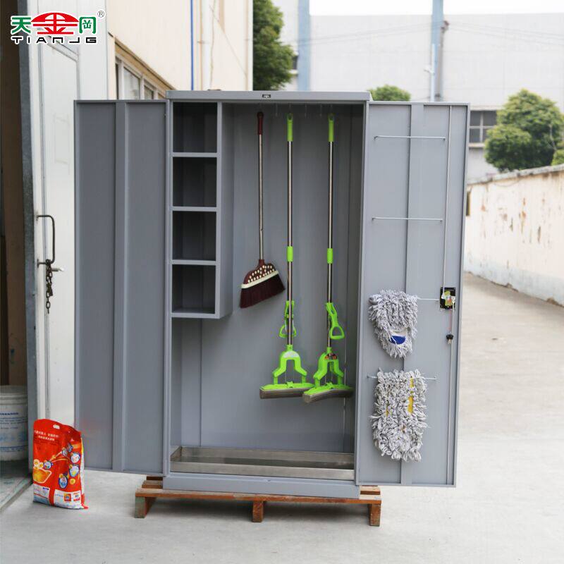Tianjingang Multi-functional cleaning tool containing industrial mop broom containing cabinet double door sanitary cleaning cabinet
