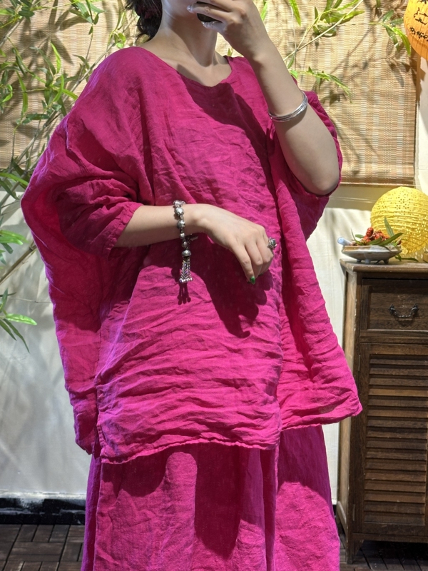 3810 Fine Woven Rain Dew Linen Summer New Top, Length 70, Bust 152
