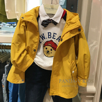 TW bear childrens clothing 2020 spring and autumn new small and medium-sized boys and girls hooded pie to overcome medium and long windbreaker jacket