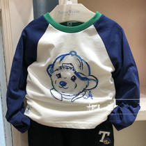 Teenie Weenie小熊童装21春秋新款男童装休闲纯棉长袖T恤拼袖T恤