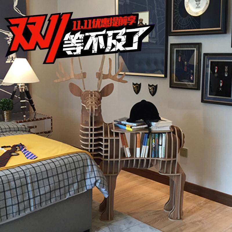 Buckle Bookshelves Look back to deer French elk bookshelf personality furniture animal furniture creative furniture edge table