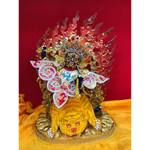 Tibet Vajra Bodhisattva brass statue full body hand painted brush gold open face with gold silk Buddha clothing height 45cm