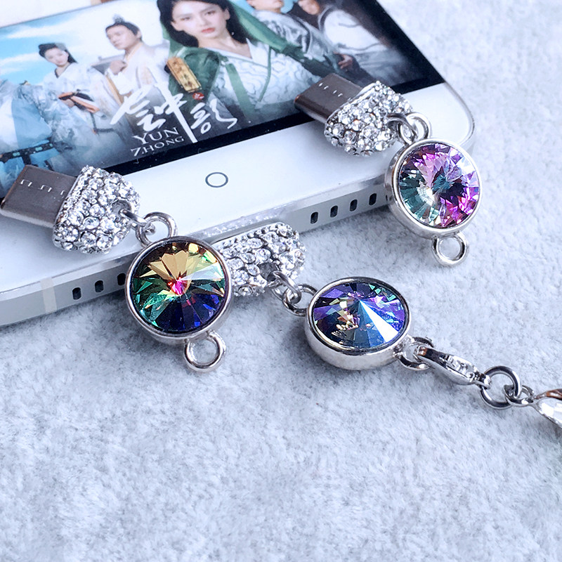 Suitable for Huawei Xiaomi Oppo Authentic Vivo Accessories type-c Drilling Lovely Mobile Phone Dust Piston Pending