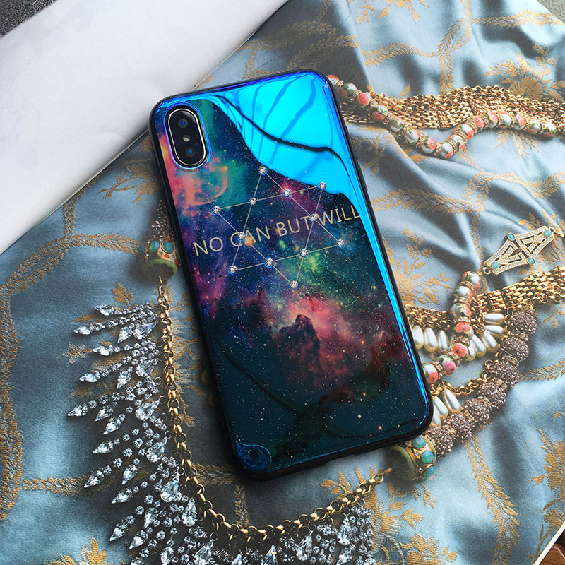 Suitable for iPhone8 starry sky x mobile phone protection shell upscale luxury water drill 6s lovers 7plus personality silicone cover