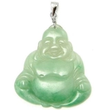 Универсальная изумрудная подвеска из нефрита, серебро 925 пробы