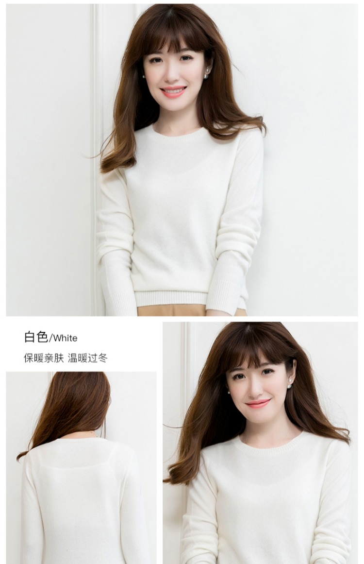 Mùa xuân và mùa thu cổ áo len thấp nữ áo len cashmere đoạn ngắn Phiên bản Hàn Quốc của áo len len cổ tròn hoang dã áo khoác len cardigan nữ