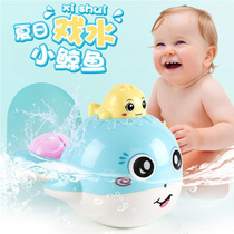 Childrens bathroom water play toys Baby push water spray bath floating toys 0-3 years old summer bath toys