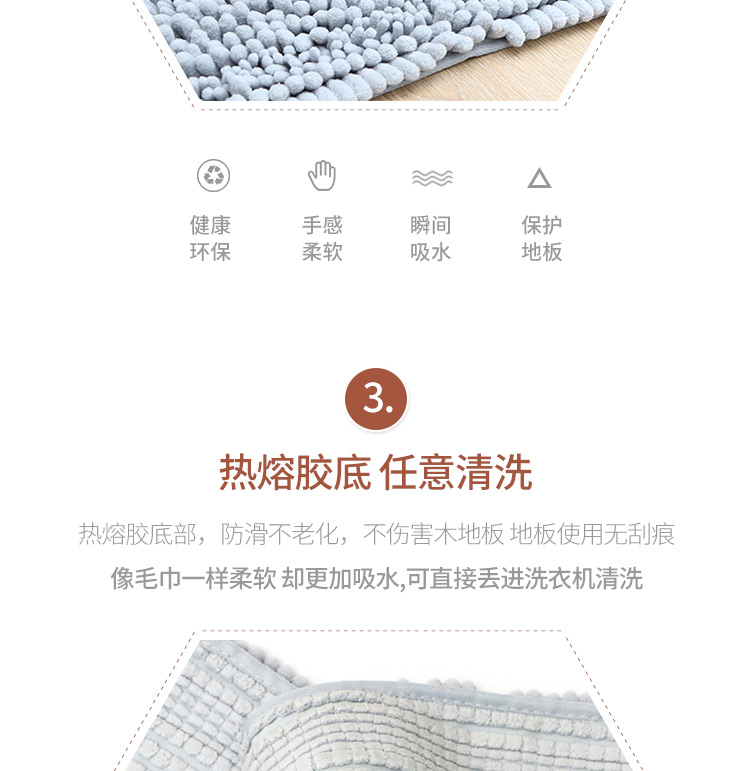 Phòng tắm thấm chống trượt mat chenille mat phòng tắm nhà vệ sinh phòng ngủ cửa thảm mat cửa phòng tắm mat - Thảm sàn thảm xốp trải sàn