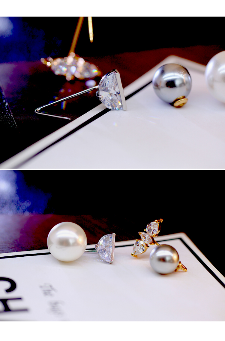 Cá tính tròn zircon lớn ngọc trai mùa thu và mùa đông áo len pin quần áo cố định khóa áo len trâm cài trang trí huy hiệu cài balo