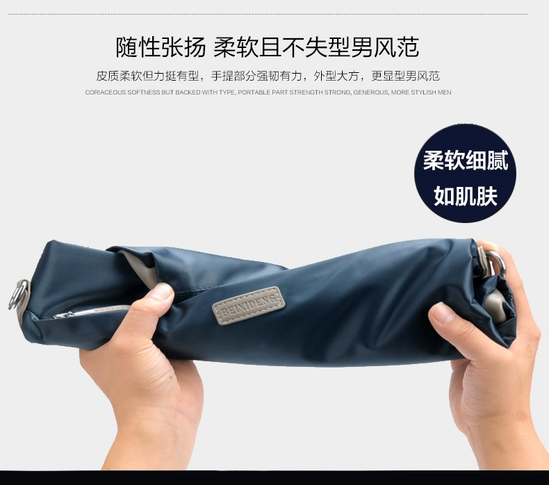 Túi xách nam túi xách Oxford quay nam vali mặt cắt ngang kinh doanh phiên bản tiếng Hàn của máy tính đeo vai vải túi - Túi của con người