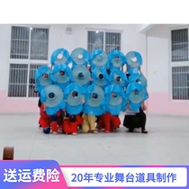 Custom dance props hat dance cool wind Kasasa Lake blue Liangasa mile dancing hat Mid-Autumn Festival performance