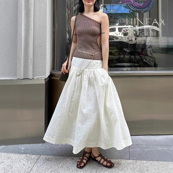 Hua Yi [Shanghai High Edition] 25Ss New Ultra-Exquisite French Style Single-Breasted Backless Knitted Top for Women Swayin