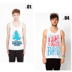 Nam và nữ cặp đôi mùa hè thể dục thể thao mồ hôi vest đảo kỳ nghỉ Thái Lan bãi biển Phuket lỏng in hoạt hình áo lót thể thao Lót