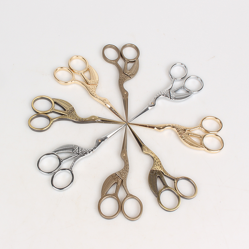 Retro Crane-Shaped Scissors Stainless Steel Sheared With Small Scissors Tea Bag Cut Paper Tea Bag Home Scissors Tea Track Zero Fit