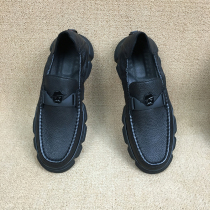 Foreign Trade Pine Pastry Thick Bottom Soft Leather Mens Shoes Daily Casual Shoes A Foot Pedal Mens Dad Casual Leather Shoes Withdrawal Cabinet Break Code