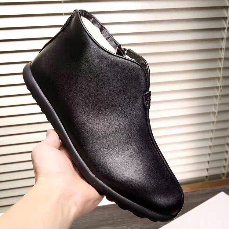 Foreign trade broken code high tube old Beijing cotton shoes men's shoes winter warm top layer cowhide pure wool dad old scalp shoes