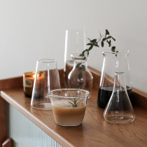 Wanton Yue Qingyi ins wind transparent glass creative cute glass cup Personality breakfast cup water bottle large capacity