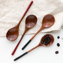 Nanshan Nanyan Nanyan natural log spoon spoon of spoon of spoon of spoon of spoon couple spoon of round lipstick red and black rat tail
