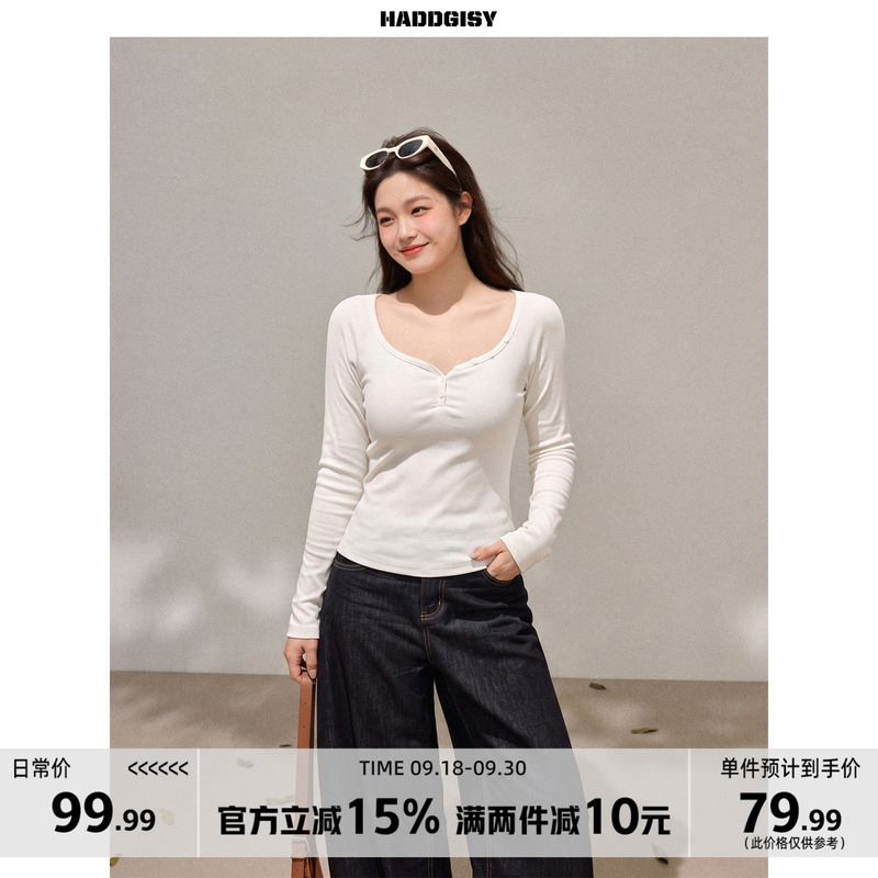Zeng Xiaoxian Plus-Size Women's Korean-Style White Top, Slim-Fit Long-Sleeve T-Shirt for Slightly Chubby Women, Can Be Worn as an Inner Layer or Outerwear, Knitwear Zeng Xiaoxian Plus-Size Women's Korean-Style White Top, Slim-Fit Long-Sleeve T-Shirt for Slightly Chubby Women, Can Be Worn as an Inner Layer or Outerwear, Knitwear