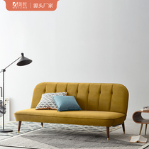 Nordic Small Family Apartment Living Room Home Folding Dual-use Cloth Art Sofa Bed Multifunction Trio Place Sofa Free