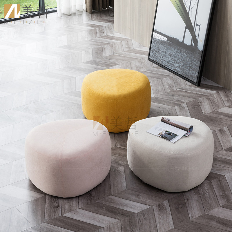 Nordic living room sofa stool low stool modern minimalist net red cobblestone changing shoe stool home door wearing shoe stool can sit