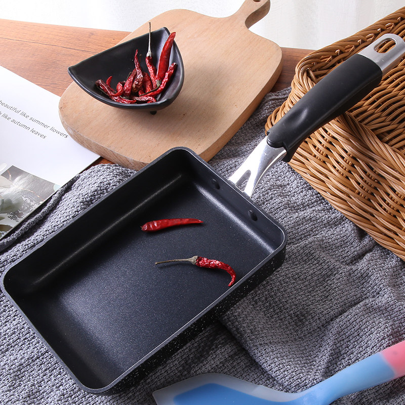 Day-style jade burn pan square without pan-pan bottom pan egg roll Japanese Thousand Layers Leather Thick Egg Burning Wheat Rice Stone Frying Pan