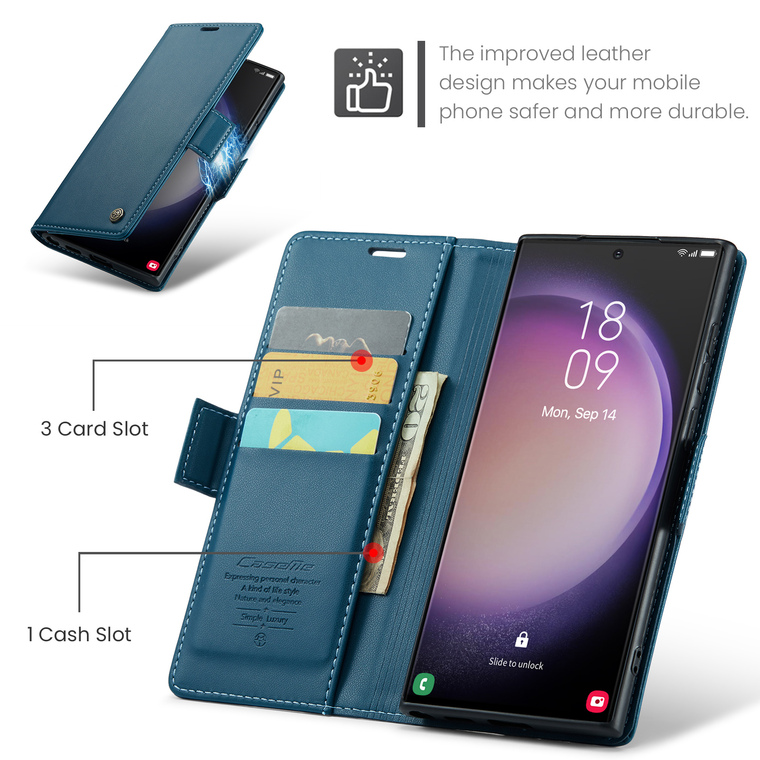 Sulada Wallets Folio Flip Magnetic Synthetic Leather Card Holder Folding Stand High End Premium A54, A34, A24, A14, S23, S23