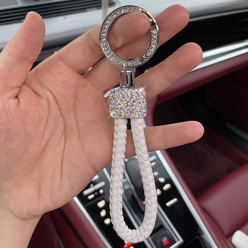 Internet Celebrity Style Keychain with Diamond Inlay, Suitable for Mercedes-Benz, Audi, Porsche Key Chains, Creative Gift for Women