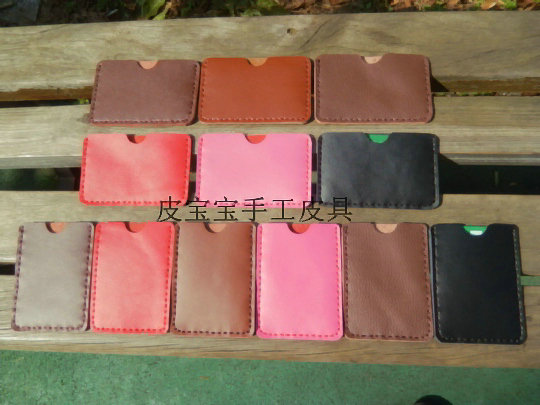 Handmade da bò giao thông bộ thẻ gói thẻ tín dụng da bộ thẻ ID thư mục | multi-LOGO màu tùy chỉnh ví đựng thẻ