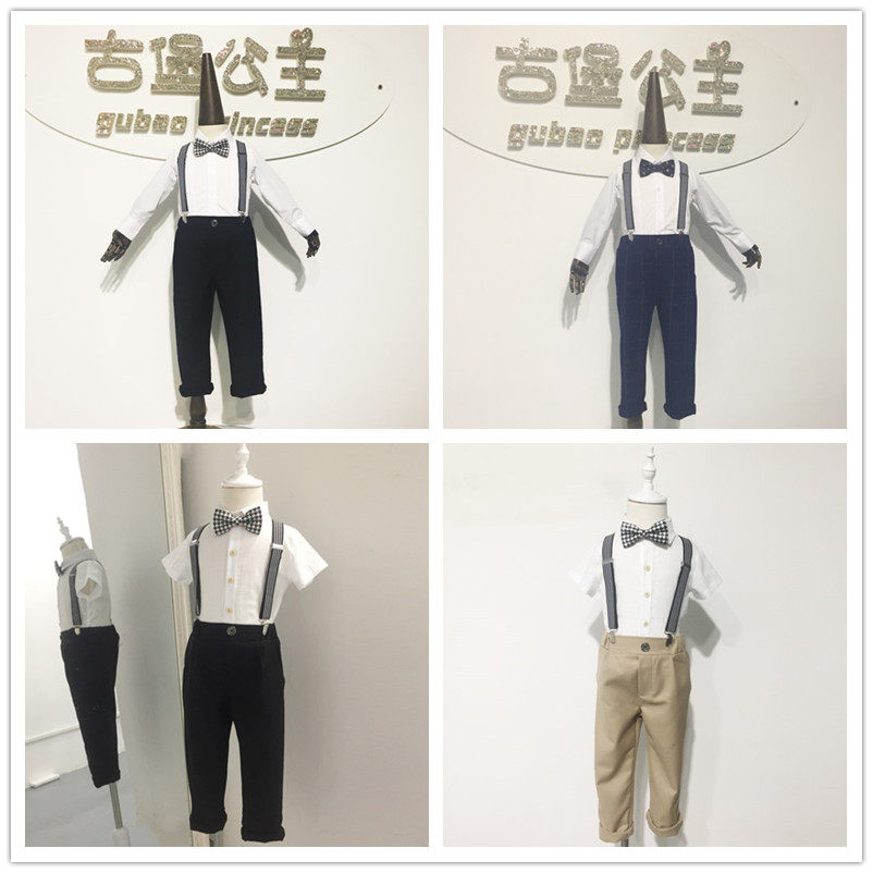 Handsome boy dress autumn and winter children's suit vest carrying baby bag set student chorus host performance dress flower child