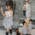 Mùa hè cha mẹ và trẻ em mặc một gia đình ba phân bón cộng với tăng phần bông mỏng kích thước lớn mặc gia đình phù hợp với mẹ và trẻ em phụ nữ