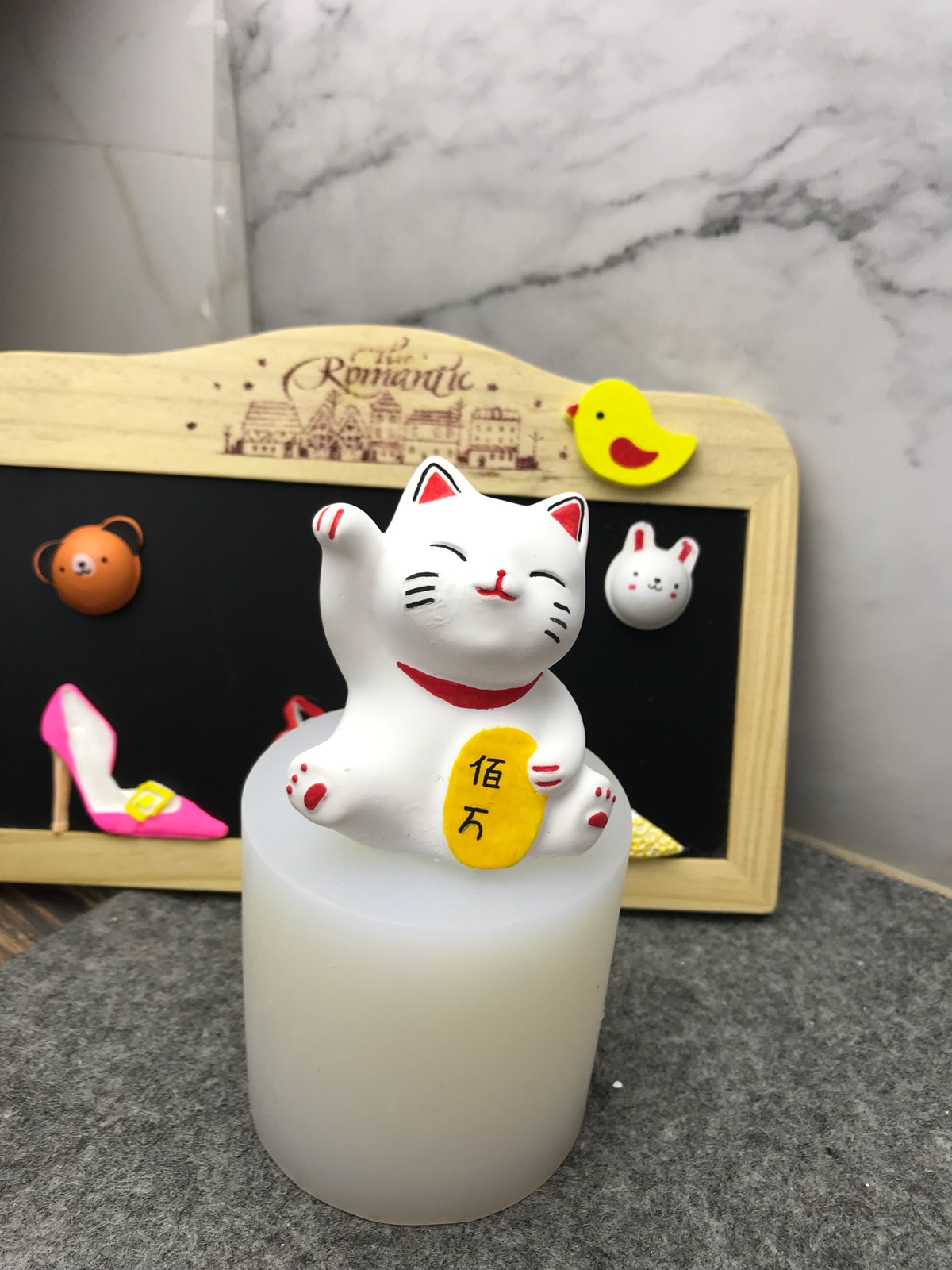 Âm thanh nổi 3D may mắn mèo silicone khuôn bằng tay tự làm đồ trang trí xe hơi lan tỏa hương liệu thạch cao thực phẩm cấp khuôn khuôn làm kem