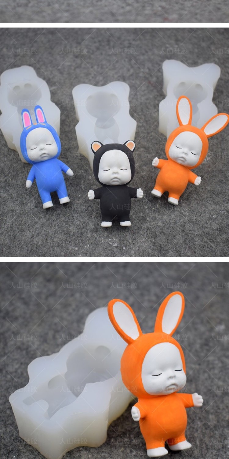 Handmade DIY làm pha lê Epoxy ngủ bé khuôn silicone thạch cao khuôn DIY tự làm phụ kiện vật liệu khuôn làm nến