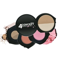 Mi Si Ting Mistine hộp đựng đồ trang điểm bốn trong một Brow Powder có khả năng sửa chữa ánh sáng cao, phấn má hồng không thấm nước khay trang điểm cầm tay Thái Lan - Bộ sưu tập trang điểm phấn mắt 3ce 4 màu