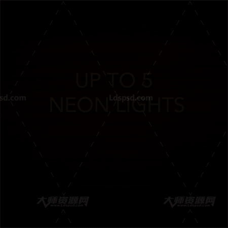 极品PS动作－霓虹灯光(GIF动画/含高清视频教程)：Gif Animated Neon Light Photoshop Action