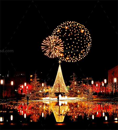 极品PS动作－浪漫烟花(GIF动画/含高清视频教程)：Gif Animated Fireworks Photoshop Action