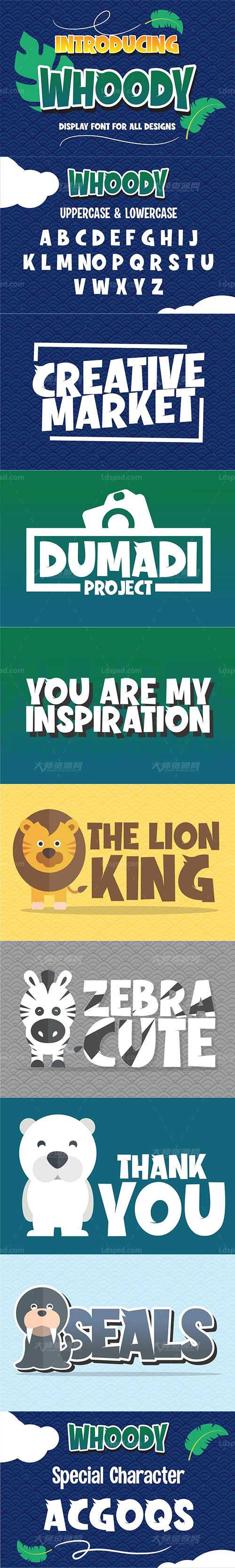 卡通漫画专用的英文字体：Whoody Font