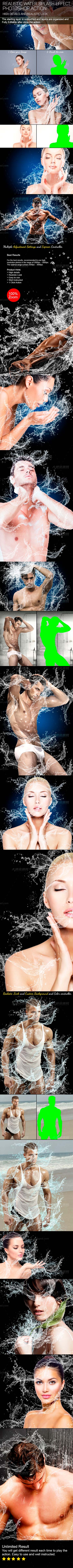 极品PS动作－水花喷溅(含高清视频教程)：Water Splash Photoshop Action